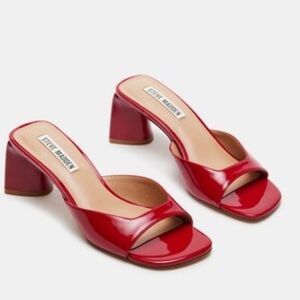 Steve Madden Glossy Red Mules